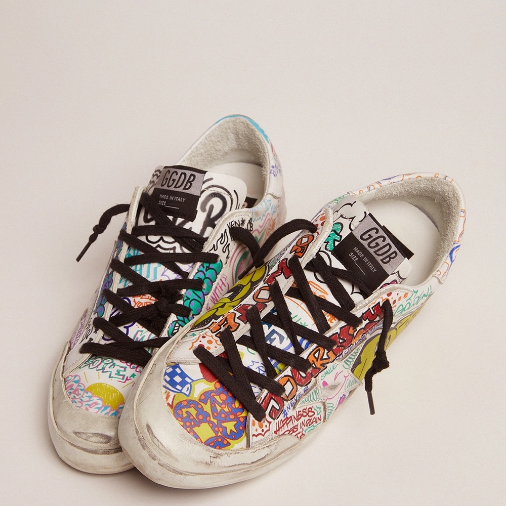 Golden goose womens graffiti sneakers RARE sold out.  In excellent condition.